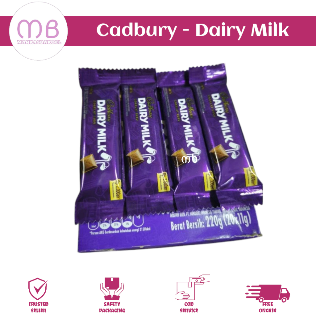 Brothoaly Cadbury Dairy Milk Chocolate Mini / Cokelat Cadbury Dairy Milk Mini 11 Gr X 20 Pcs