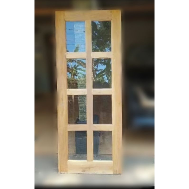 daun pintu kaca jati