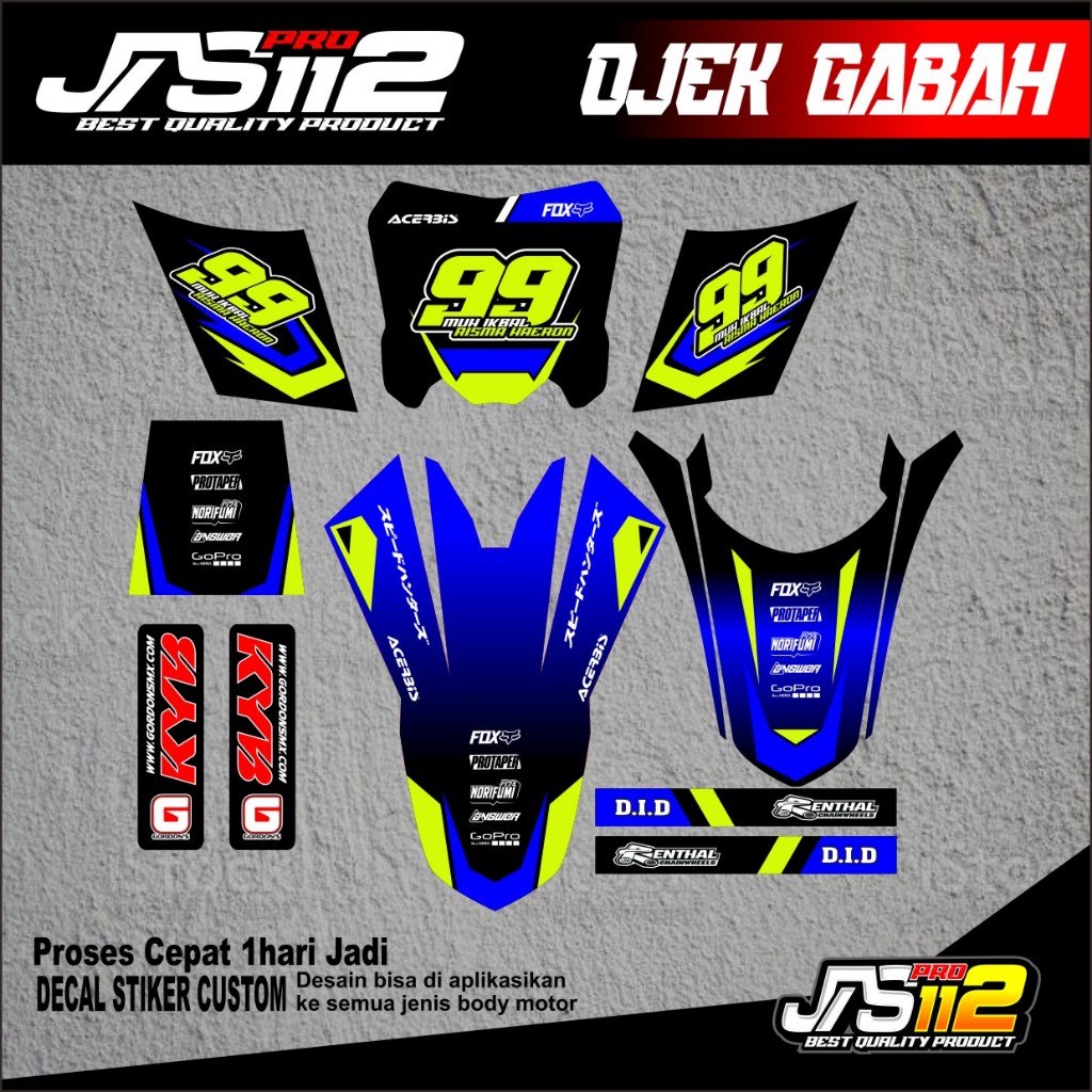Decal ojek gabah stiker gabah stiker yz decal motor angkut gabah