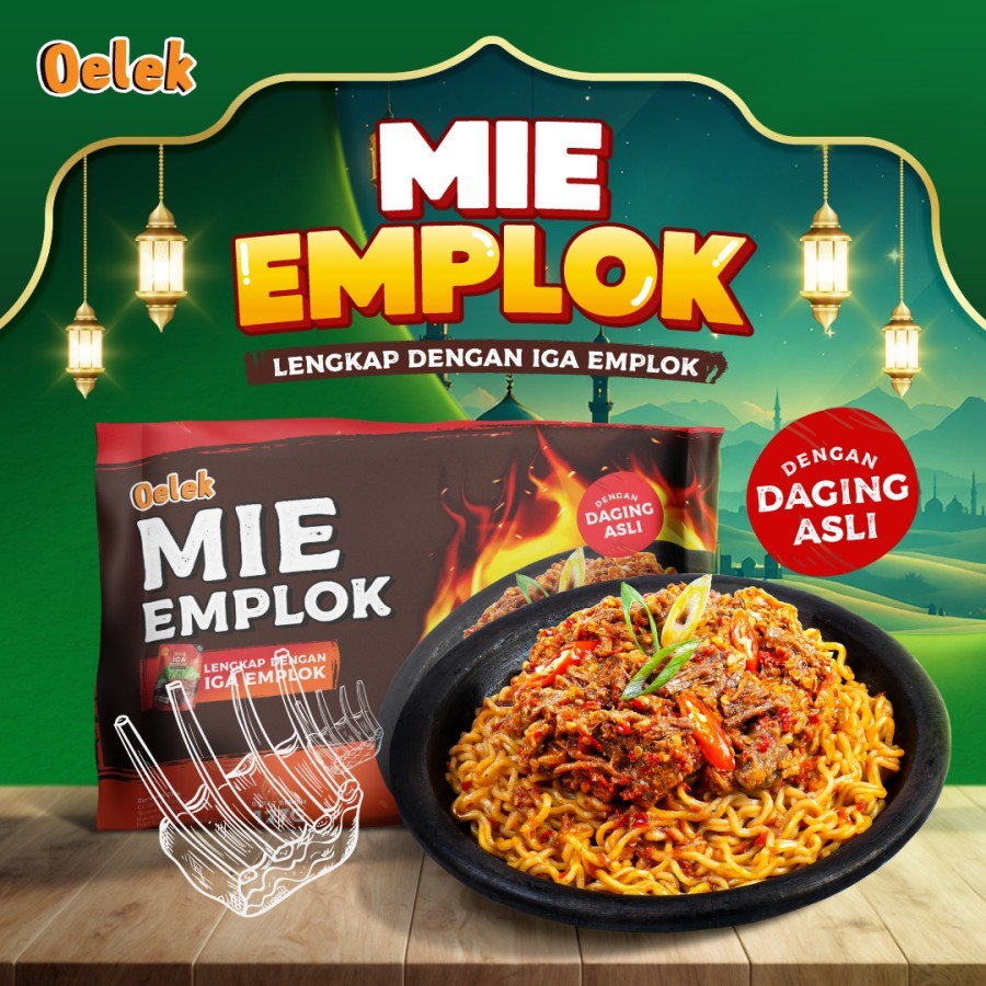 

Oelek Mie Emplok Goreng Lauk Iga / Pedas Spicy Instan