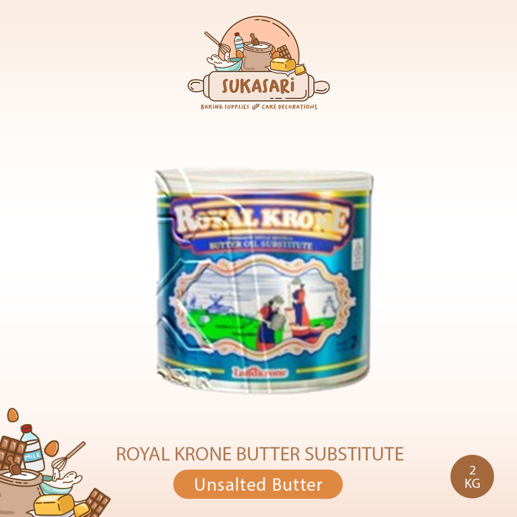 

Royal Krone 2 kg butter Unsalted mix substitute / mentega margarine Royal Krone Biru