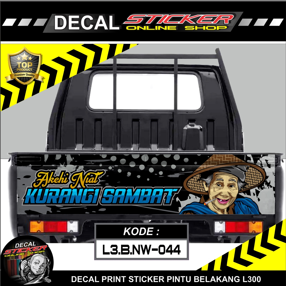 STIKER MOBIL PICKUP L300 DECAL PRINT VARIASI PINTU BELAKANG KEREN