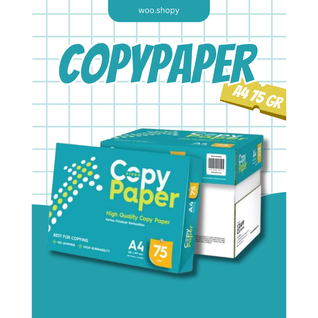 

Kertas HVS A4 75 Gr Copy Paper / Kertas Print HVS Putih 1 Dus Termurah