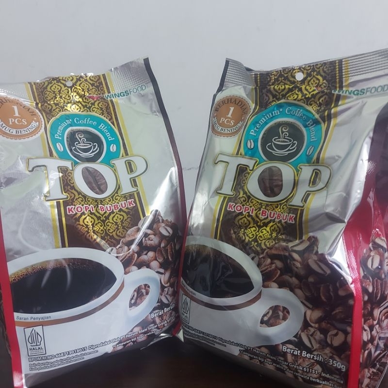 

Top Coffee Kopi Bubuk Murni Tanpa Gula Robusta Arabica 350gr