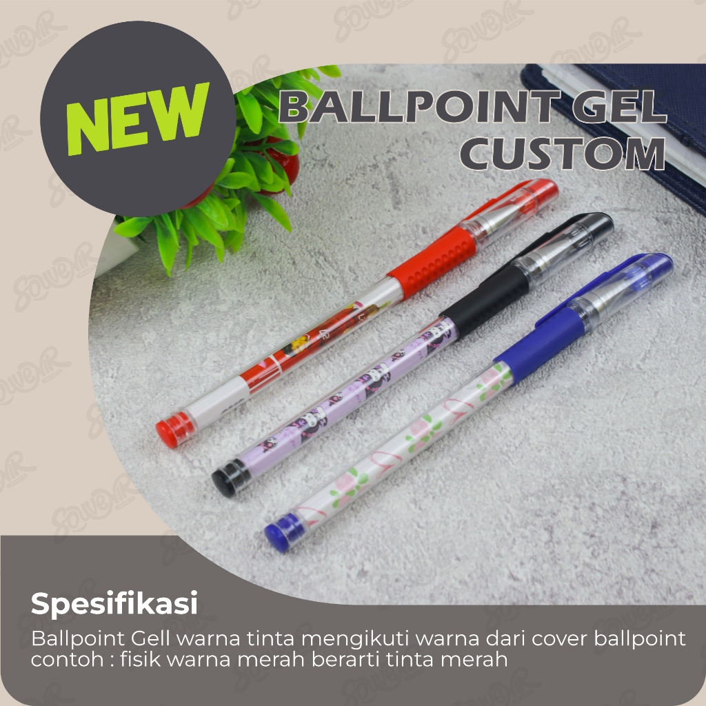 

Ballpoint Pulpen Bolpen Bolpoin Gel / Jel Promosi Custom Desain Logo Tulisan Souvenir Pernikahan Warna-Warni Lucu Murah