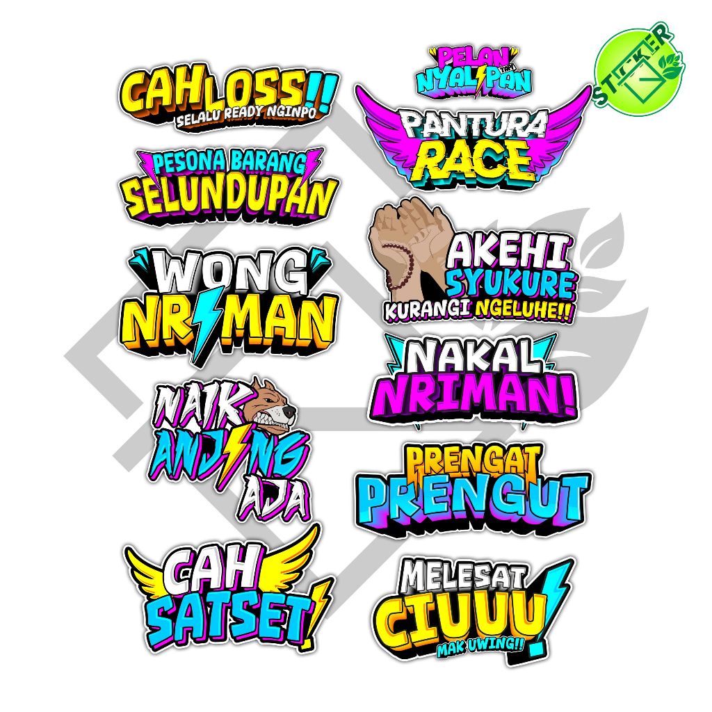STIKER PACK WONG NRIMAN PANTURA RACE PRENGAT PRENGUT CAH SAT SET PELAN TAPI NYALIPAN ISI 10