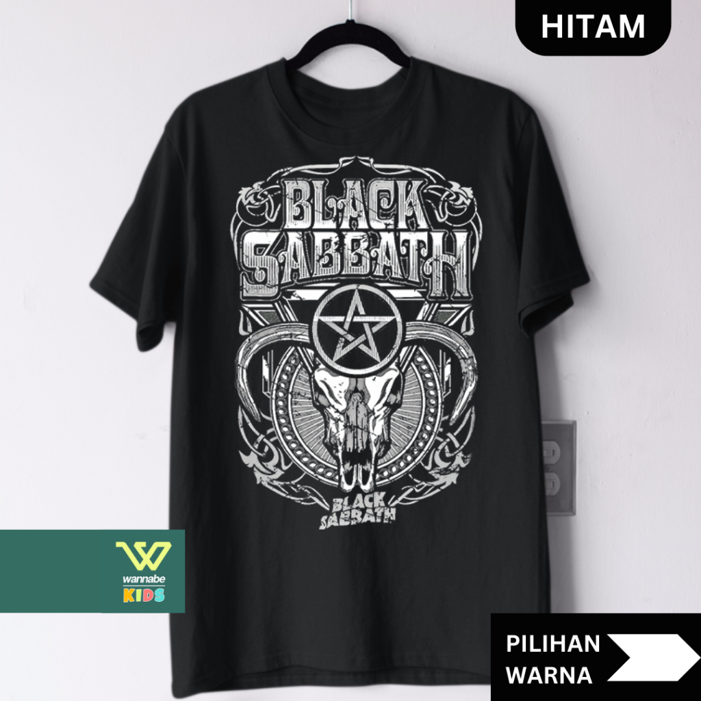 Kaos Band Black Sabbath Dewasa S–7XL Big Size Jumbo & Anak XS–XL | Baju Musik Rock Metal Couple Kelu