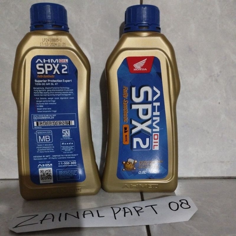 OLI MESIN SPX 2 FULLY SYNTHETIC 800ML PELUMAS MESIN SPX 2 OLI MESIN PCX ADV VARIO 160 VARIO 110 125 