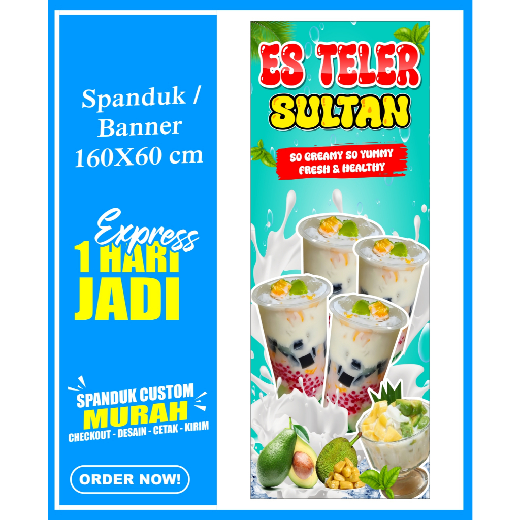 BANNER / SPANDUK ES TELER SULTAN VIRAL 60 X 160 / Banner ES TELER SULTAN VIRAL, Spanduk ES TELER SUL