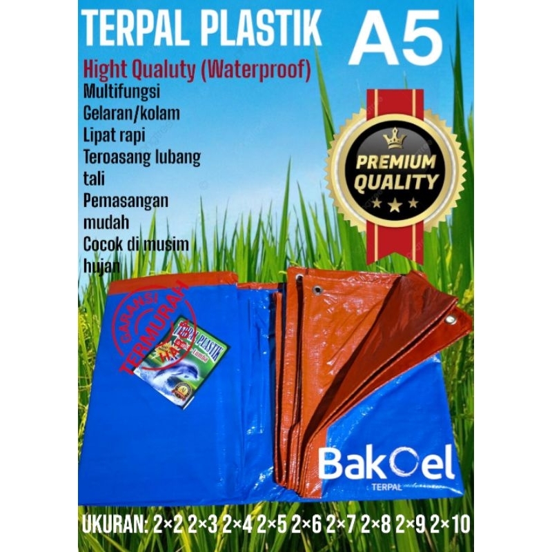 Terpal Plastik A5 Biru Oren Tebal Tahan Panas Dan Hujan Ukuran 2×2 2×3 2×4 2×5 2×6 2×7 2×8 2×9 2×10 
