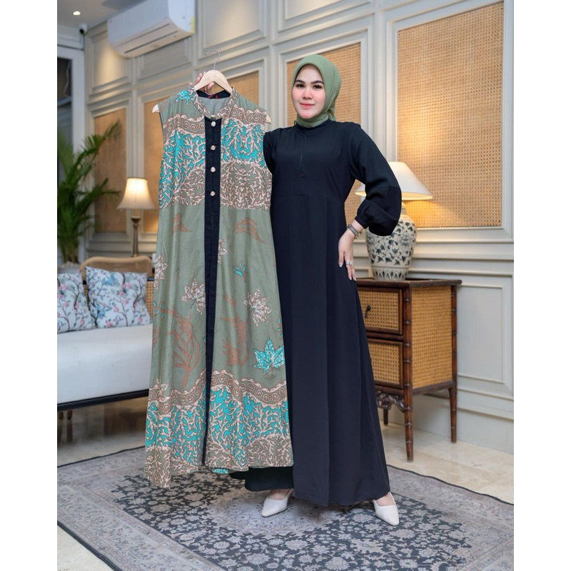 Gamis batik rompi / Gamis premium