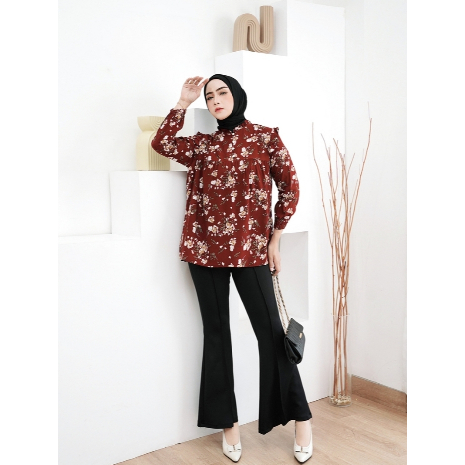 Marcheria Blouse Wanita Motif Bunga 0038 Rayon Premium