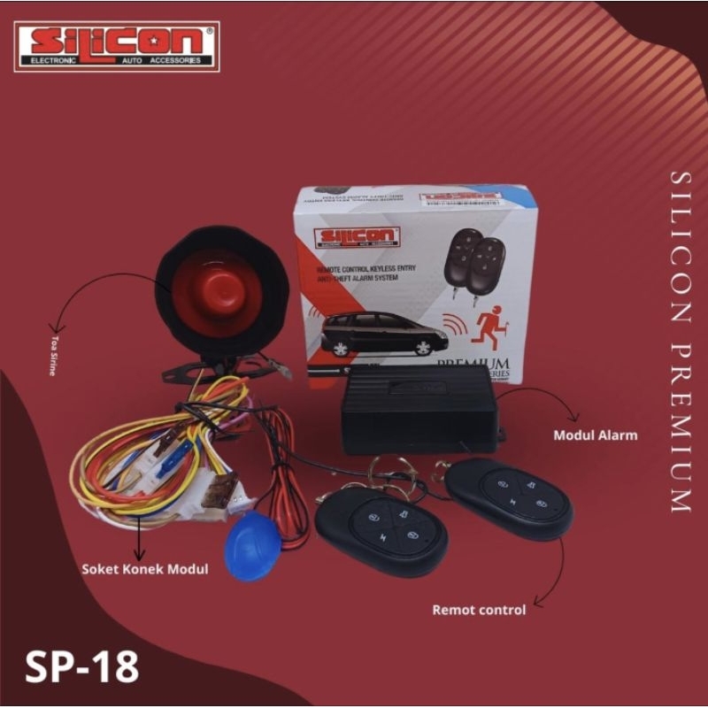 Alarm Mobil, merk Silicon Premium New Model Remot