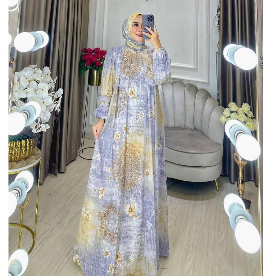 .. Gamis Set Hijab Terbaru Kekinian Baju Wanita Lebaran Model Baru Import Viral Premium Mewah Outfit