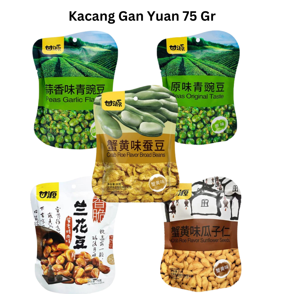 

Kacang Gan Yuan 75 Gr Gurih dan Renyah, cemilan kacang 75 Gr China