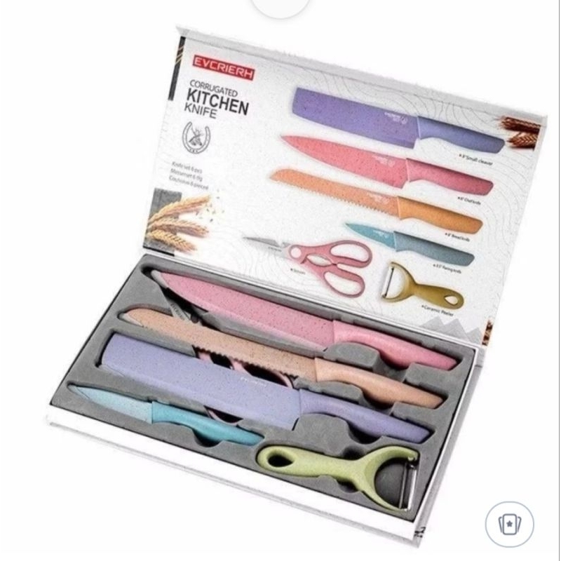 Pisau Dapur Set 6 in 1 , Pisau Dapur Premium