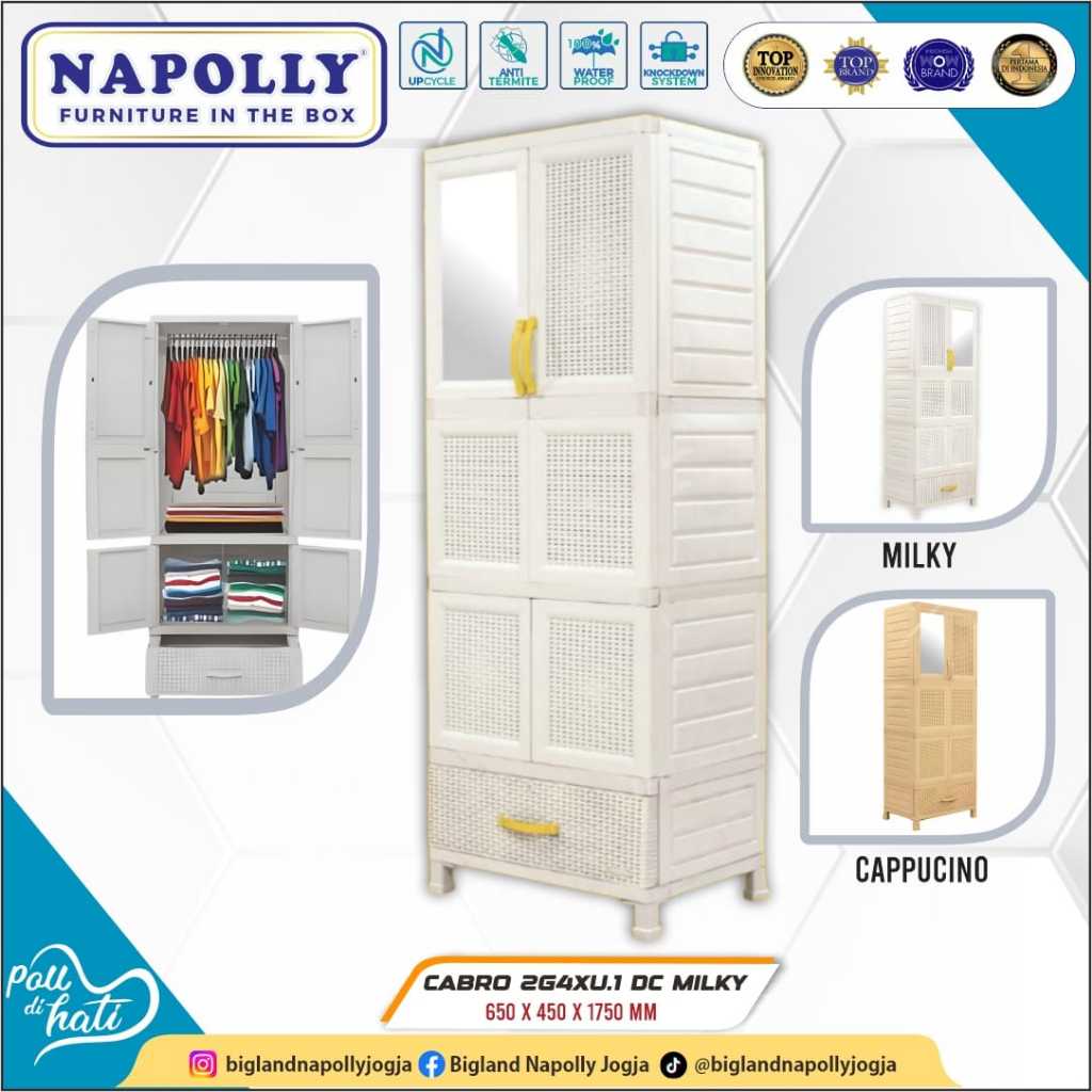 Lemari Plastik Rak Hanger Napolly Cabro 2G4XU.1 DC
