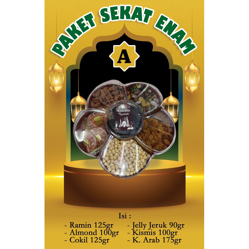 

PAKET EKONOMIS SEKAT 6 /HAMPERS PREMIUM KURMA COKLAT KACANG