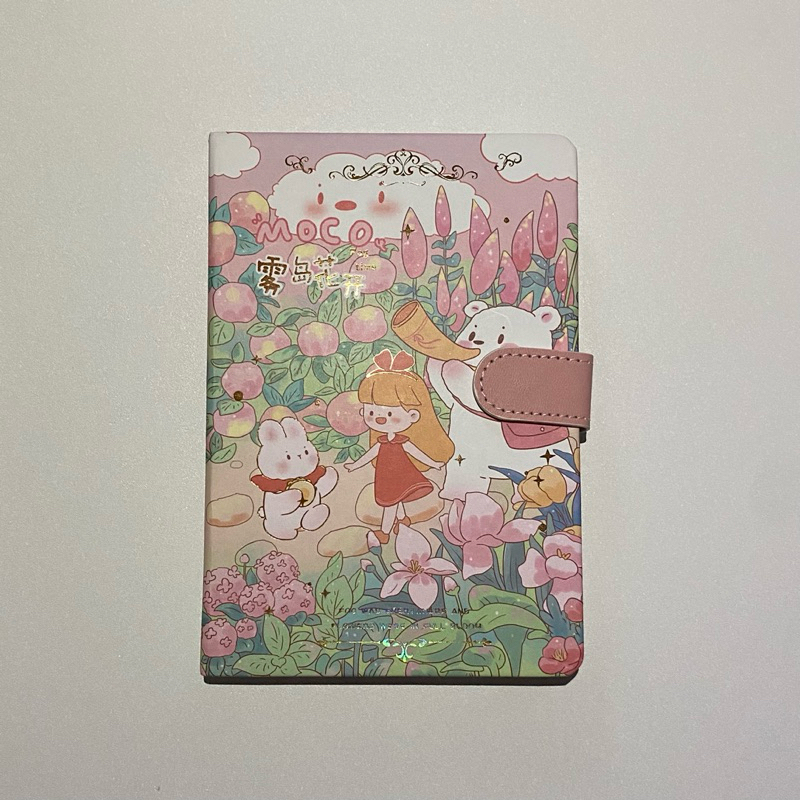 

NEW (UNSEALED) Hand notebook agenda diary with magnetic button pink cute, buku tulis A5
