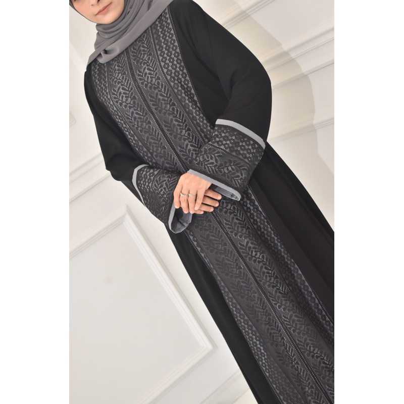 EXCLUSIVE  ABAYA JETBLACK  premium ARAB dress