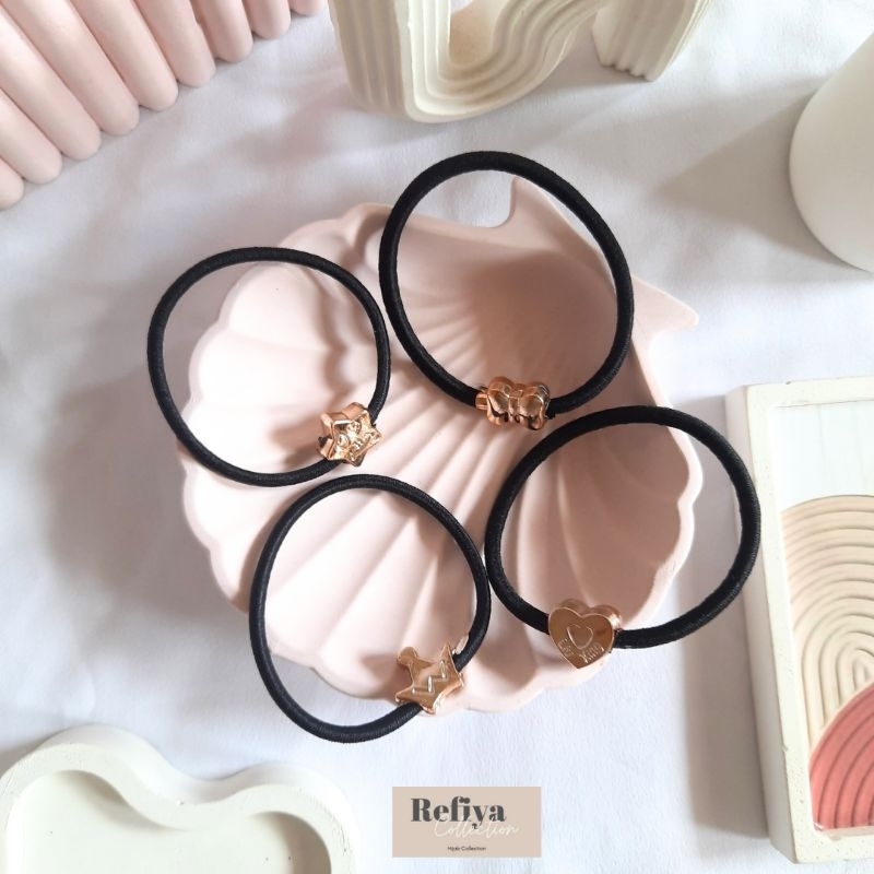 Ikat Rambut Kecil Hitam Import/ ikat rambut korea warna hitam /iketan rambut korea import warna hita