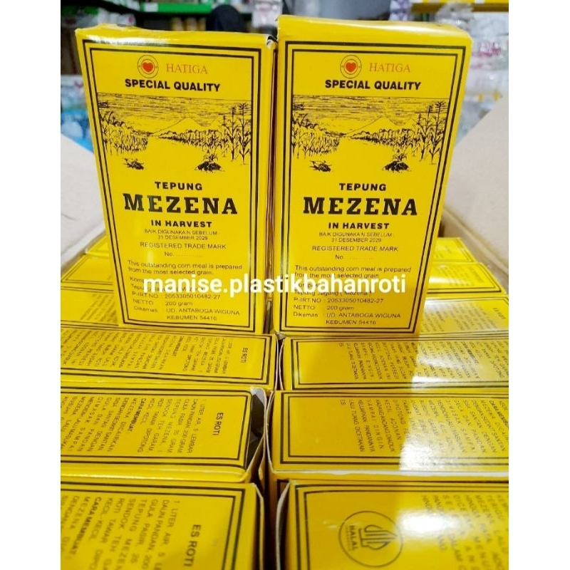 

Tepung Mezena In Harvest / Maizena Hatiga Kemasan 200 gram.