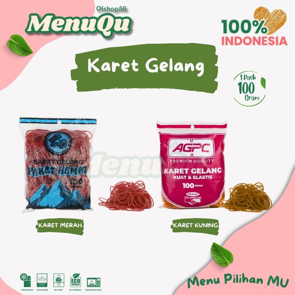 

KARET GELANG | KARET PENTIL | KARET MERAH | KARET KUNING | KARET KECIL | KARET IKAT 100 GRAM