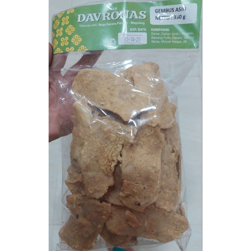 

Keripiki Gembus Asin 330gr Davronas / Camilan dan Oleh Oleh Khas Magelang Jogja Solo