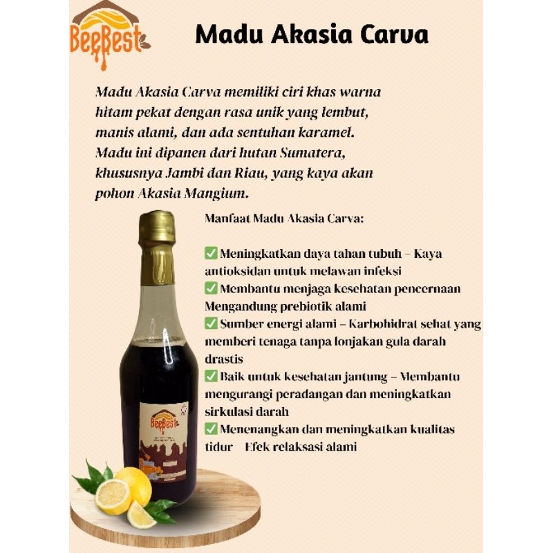 

Madu Akasia Carva BeeBest.id – Madu Hitam Premium 100% Murni dari Hutan Sumatera