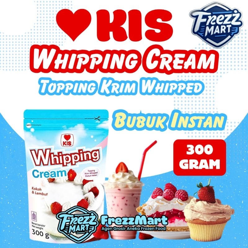 

KIS Instant Whipping Cream Powder 300gr Bubuk Krim Kocok Topping Whipped Instan