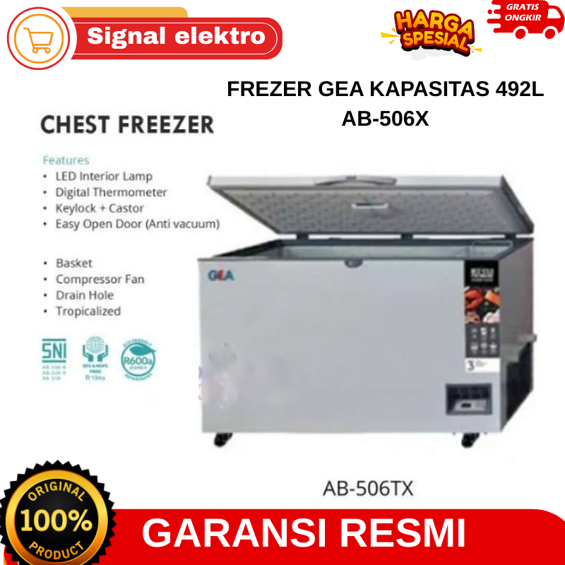 FREZER GEA Chest Freezer AB-506TX / AB 506 TX 492L GARANSI RESMI