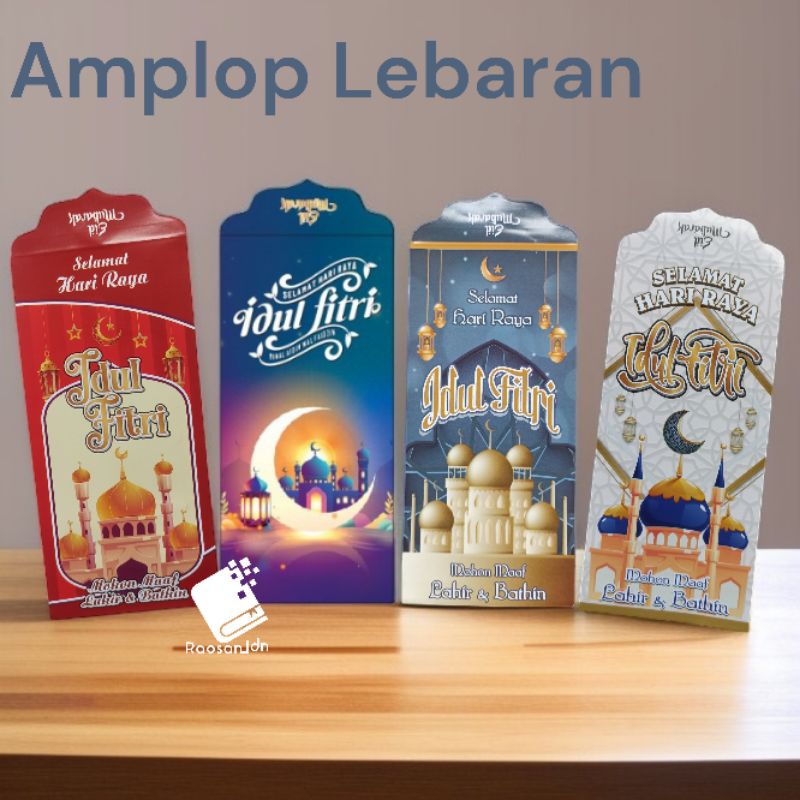 

50 PCS AMPLOP/ANGPAU LEBARAN IDUL FITRI MOTIF MASJID BESAR BAHAN GLOSSY/ AMPLOP MURAH lipat