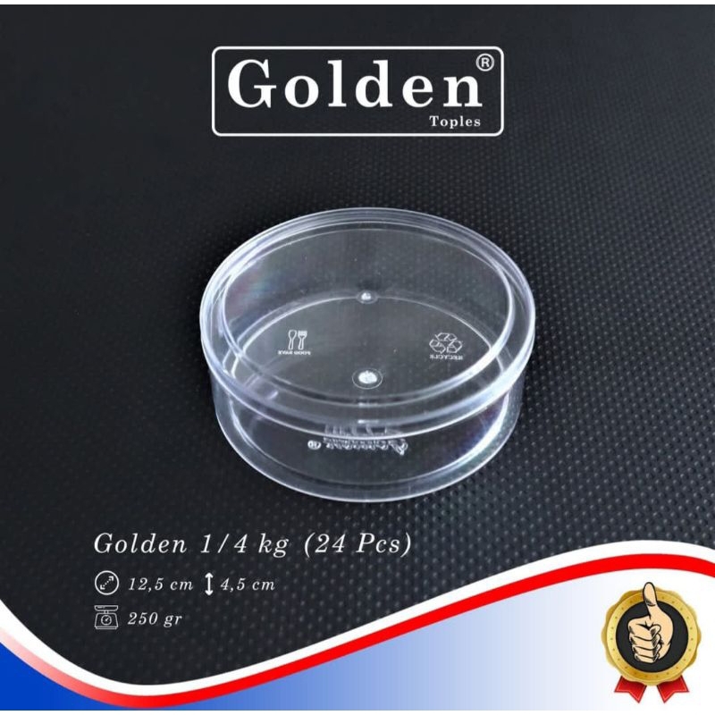 Toples Kue Kering Plastik Golden Bulat Variasi