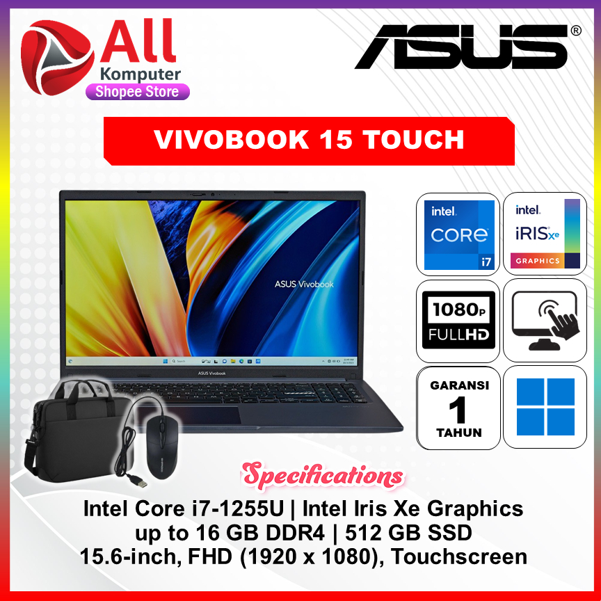 Asus Vivobook 15 Touch i7 1255U 16Gb 512Gb 15.6inch Fhd Ips Windows 11