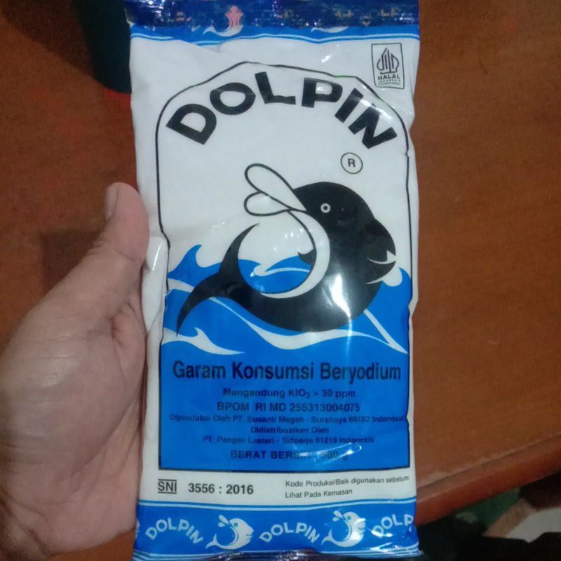 

Dolpin Garam Beryodium berat 500 gram, HALAL