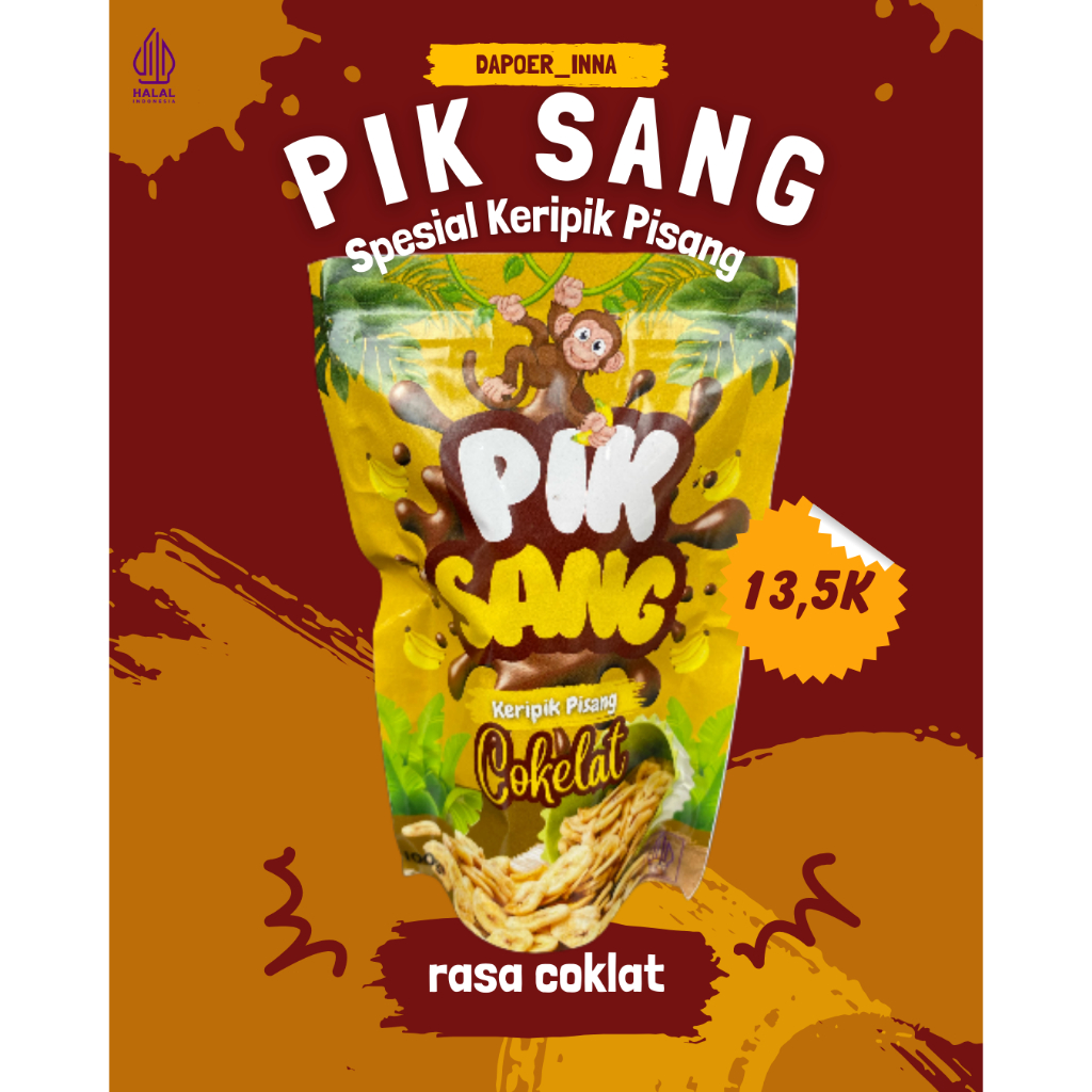 

SPESIAL PIK SANG KERIPIK PISANG RASA COKELAT 100gr pouch BY DAPOER INNA