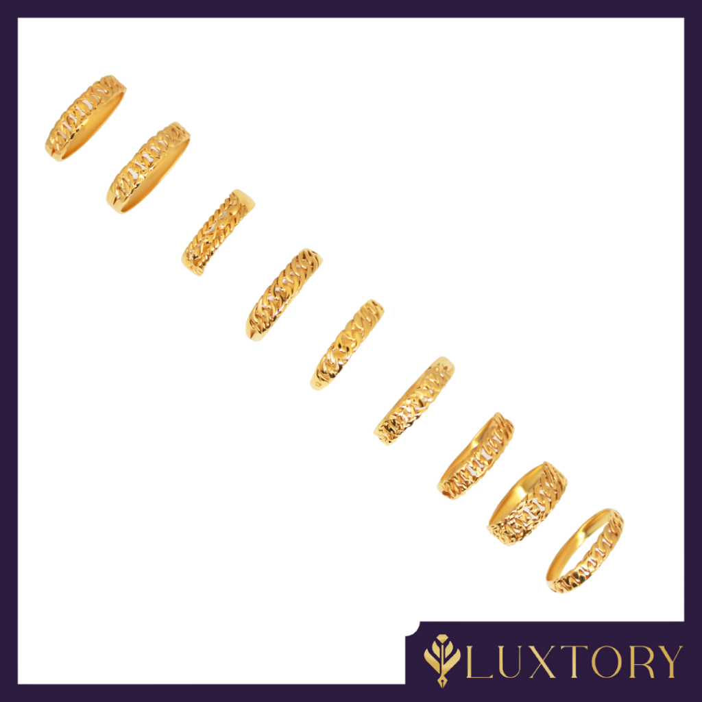 Cincin Emas Model Setengah Rantai 8K