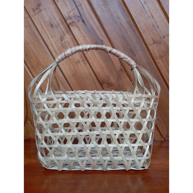 Tas Keranjang Anyaman bambu jumbo/ tas parcel anyaman bambu