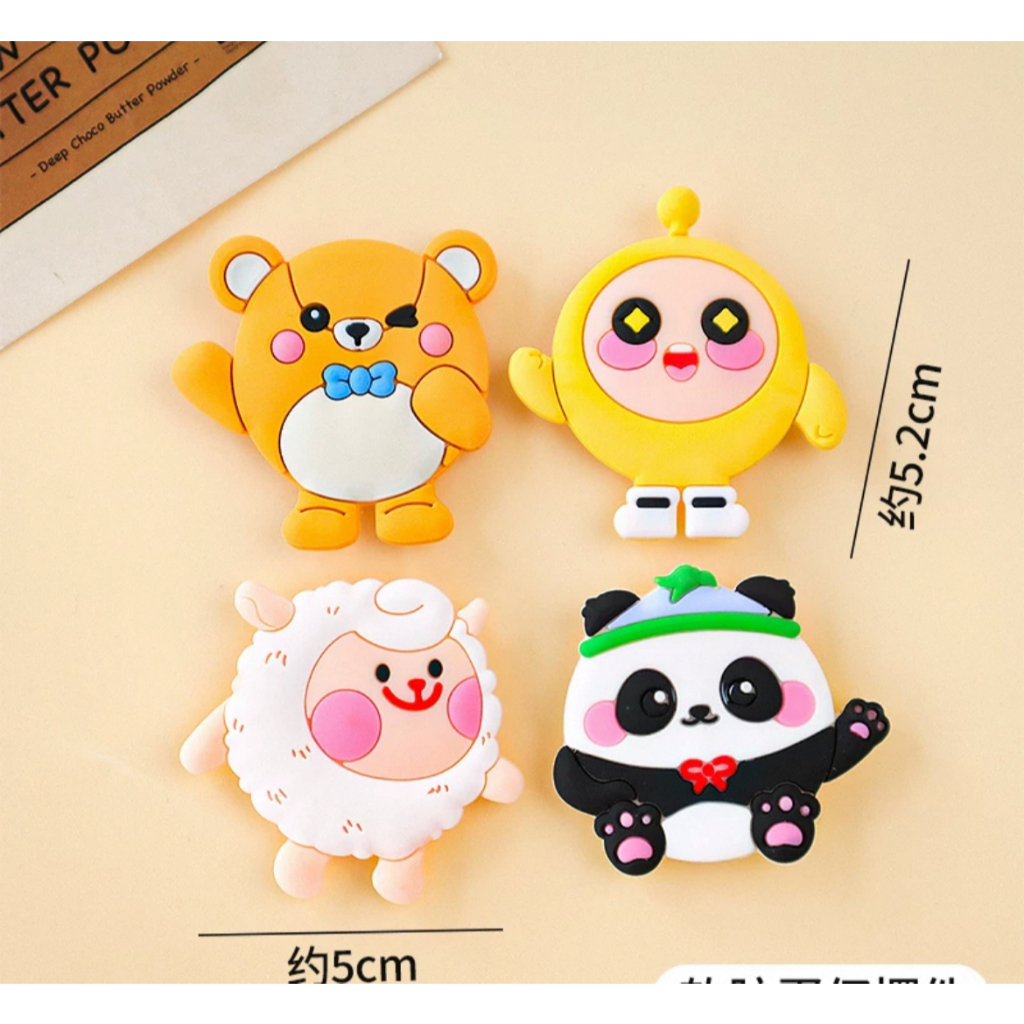 Topper 4Pcs Eggy Party Beruang Panda Domba Sheep Dekorasi Hiasan Kue Ulang Tahun Happy Birthday Cake