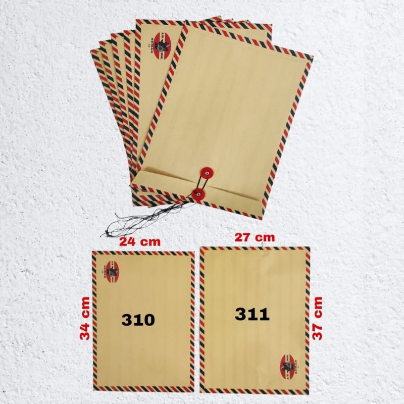 

AMPLOP COKLAT TALI AIRMAIL/AMPLOP COKLAT AIR MAIL TALI ISI 10 PCS