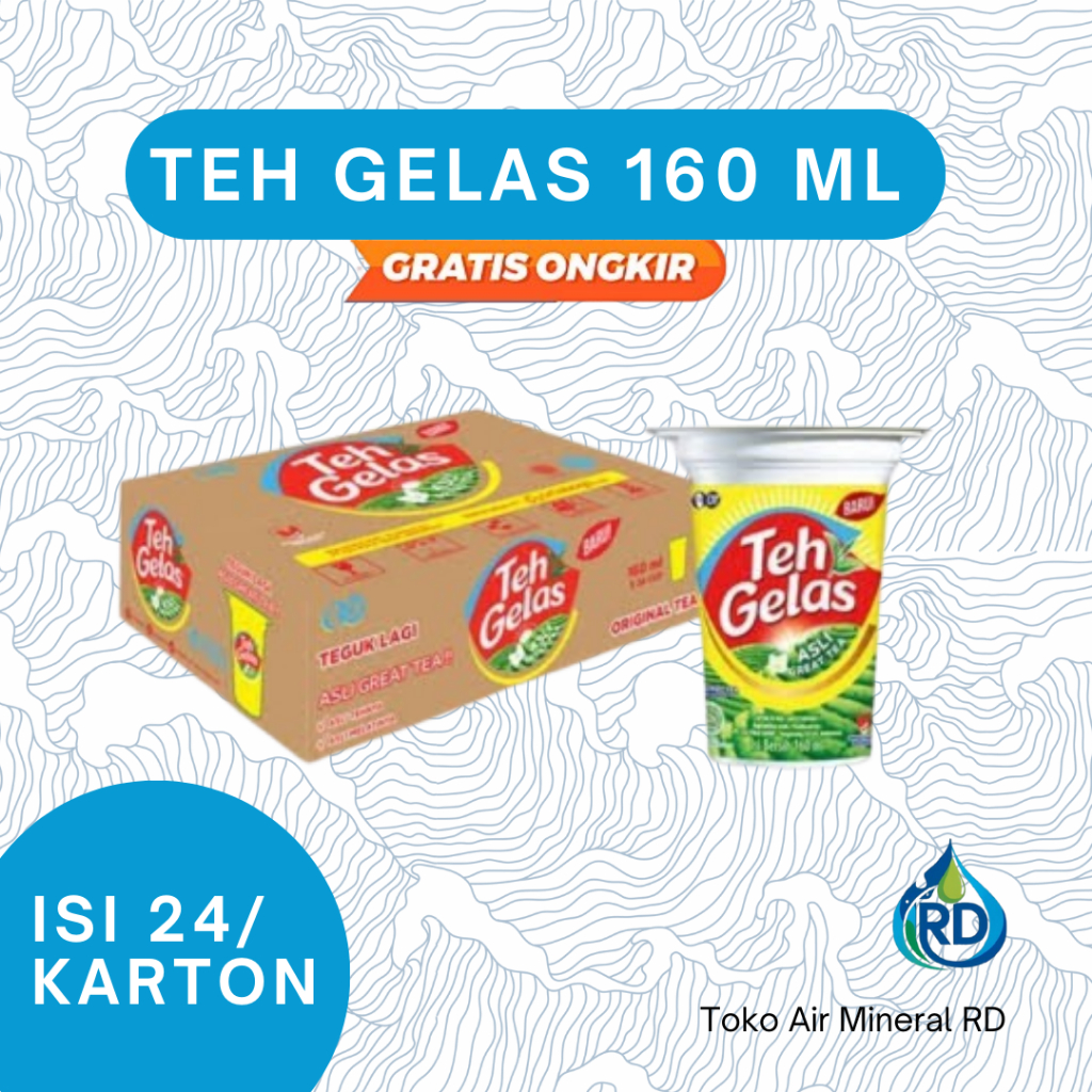 

RD - TEH GELAS 160 ML 1 Dus - Isi 24 x 160 ML - Minuman Kemasan Manis