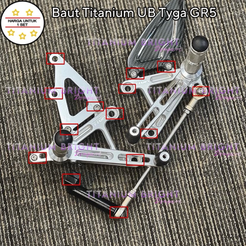 Baut Titanium Ub Step Tyga Original Titanium GR5 ( 14 BIJI )