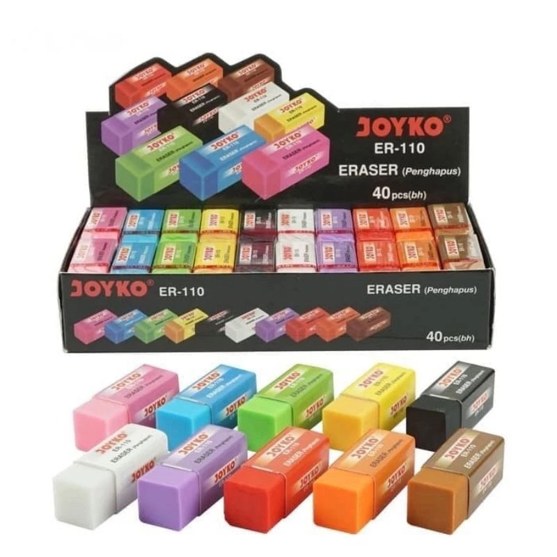

Termurah Penghapus Joyko ER-110 10 Warna | Penghapus Pensil Strip warna-warni | 1 BOX (40 PCS) | Penghapus kecil warna warni JOYKO ER-110 Satuan