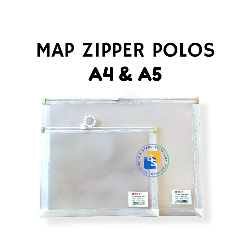

1 pcs - Map Zipper Putih Polos A5 dan A4