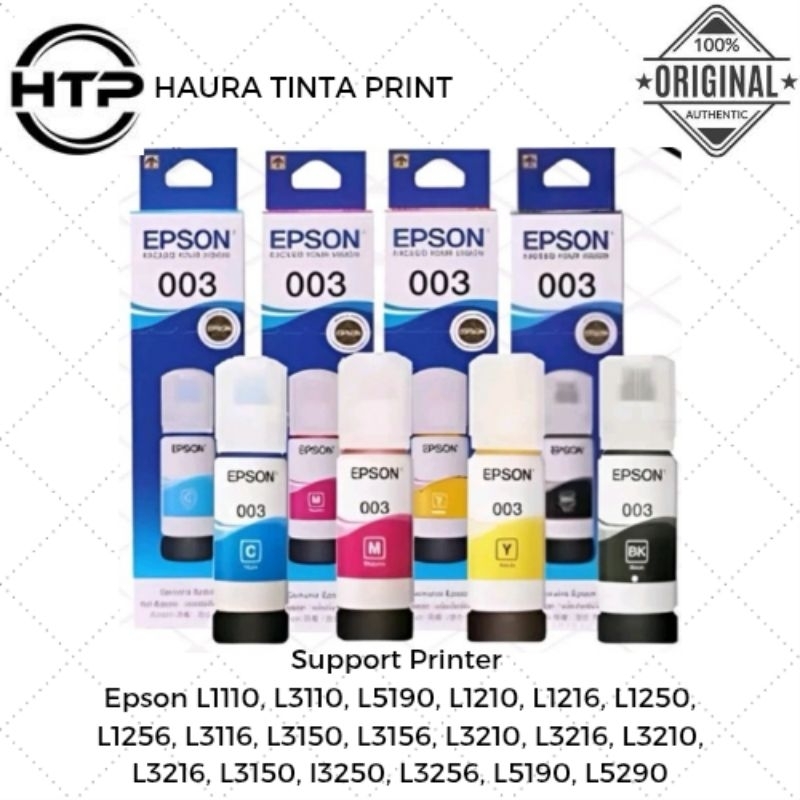 1SET TINTA EPSON 003 ORIGINAL L3210/L1110/L3150/L5190