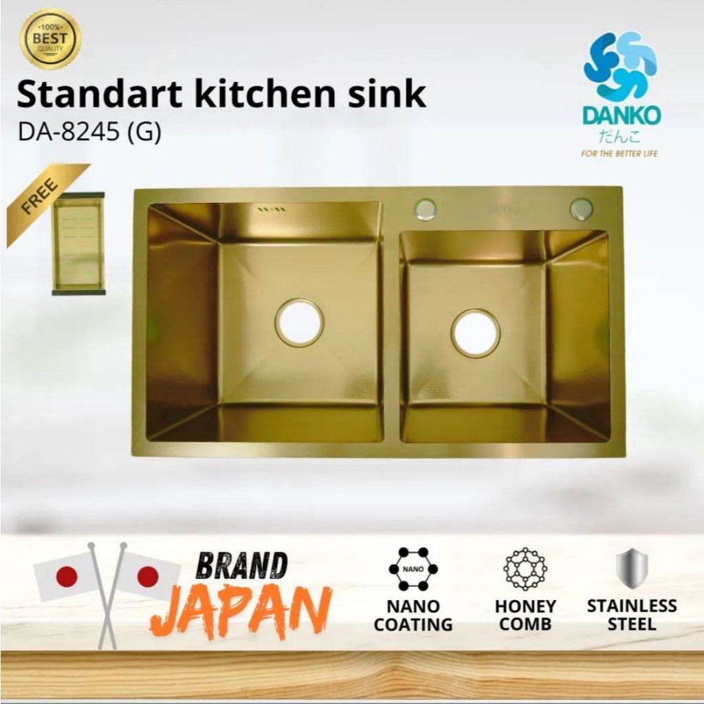 Kitchen Sink / Bak Cuci Piring Danko Gold 2 Lubang - DA-8245 (G)