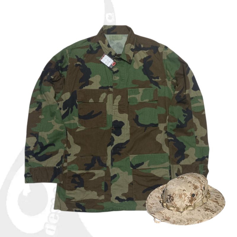 vintage 90s kemeja woodland us army size medium