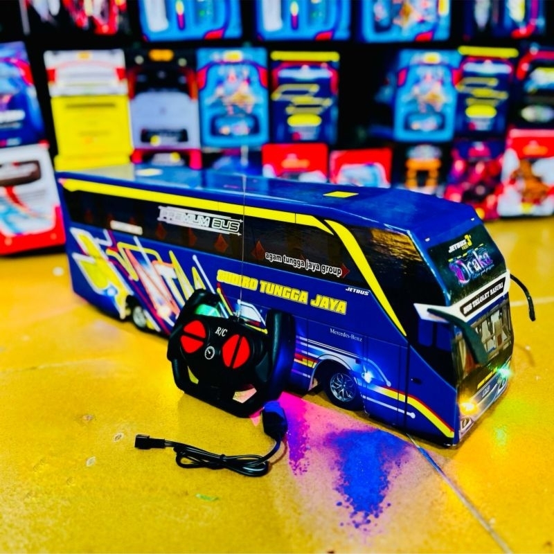 mainan bus telolet basuri, bus remote control telolet basuri, baterai bus charger