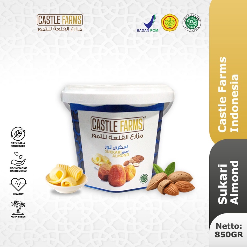 

Kurma Almond Kurma Sukari Almond Butter Premium Castle Farms 850 Gram - Kurma Isi Kacang Almon