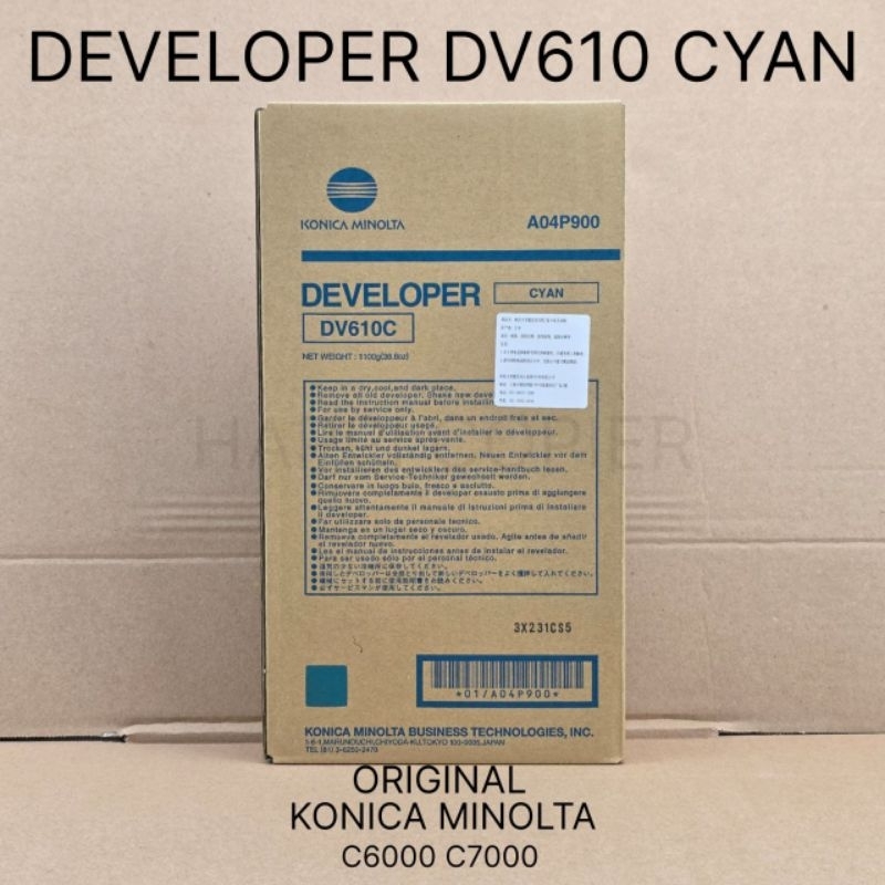 DEVELOPER DV610 KONICA MINOLTA C6000 C7000 ORIGINAL CYMK
